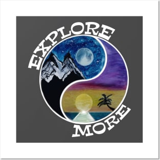 Explore More white yin yang - love for moons mountains oceans and sunshine Posters and Art